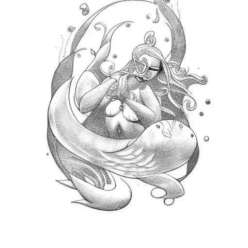 Create A Tattoo Of A Chubby Mermaid