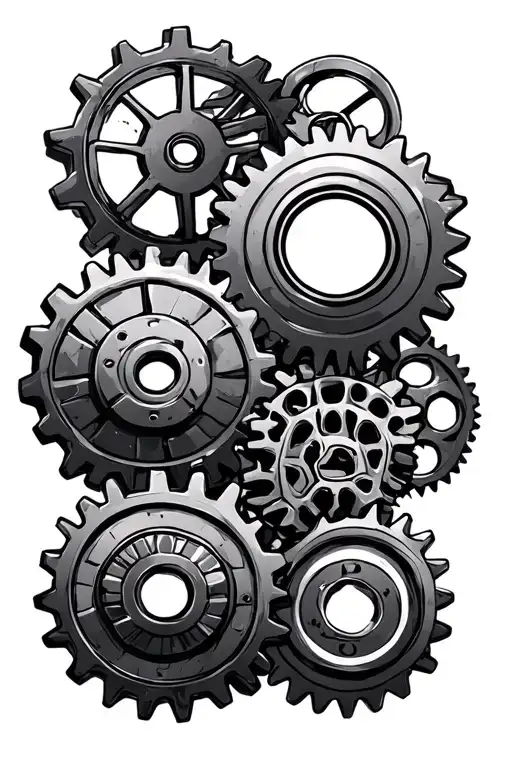 Gears And Cogs Intertwined As A Background Representing