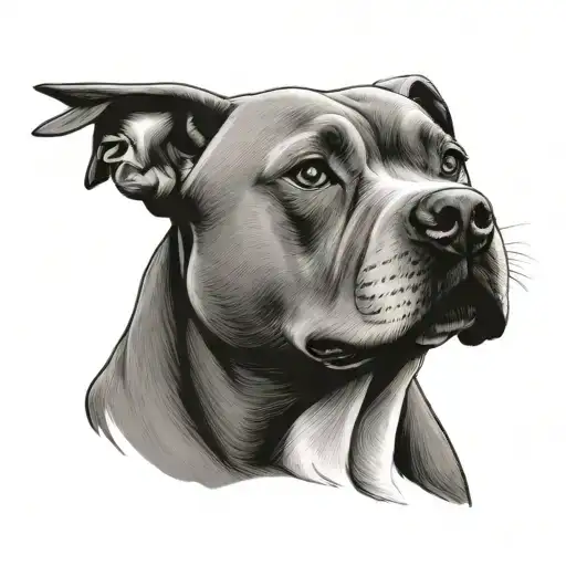 Pitbull Face Tattoo Design
