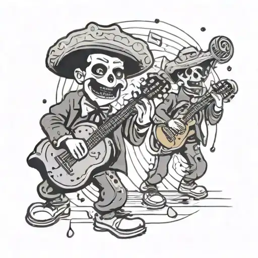 A Ghostly Mariachi Band Playing In A Basketball Court With Money Raining Down