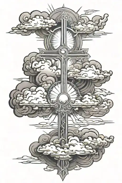 Cross Clouds Sun
