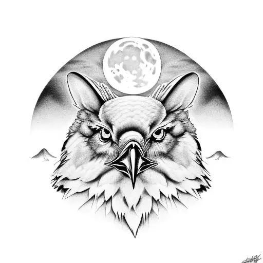 Forrest With Moon And Raven