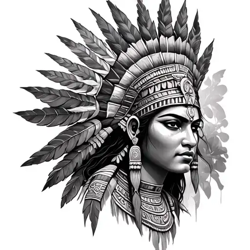 Mayan Goddess With Native American Aspects