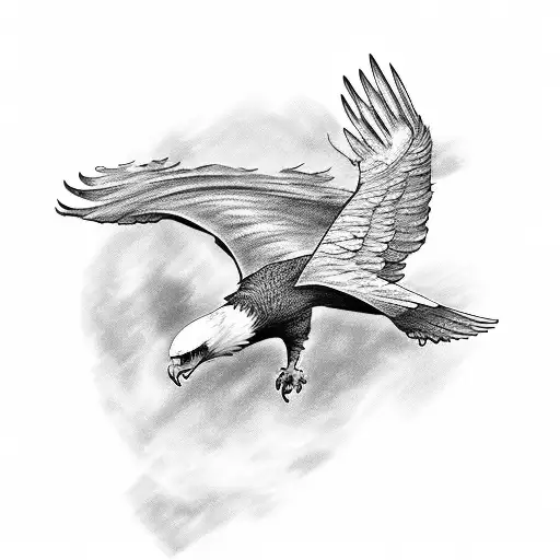 Design A Tattoo Of An Eagle Soaring Over A Football Stadium