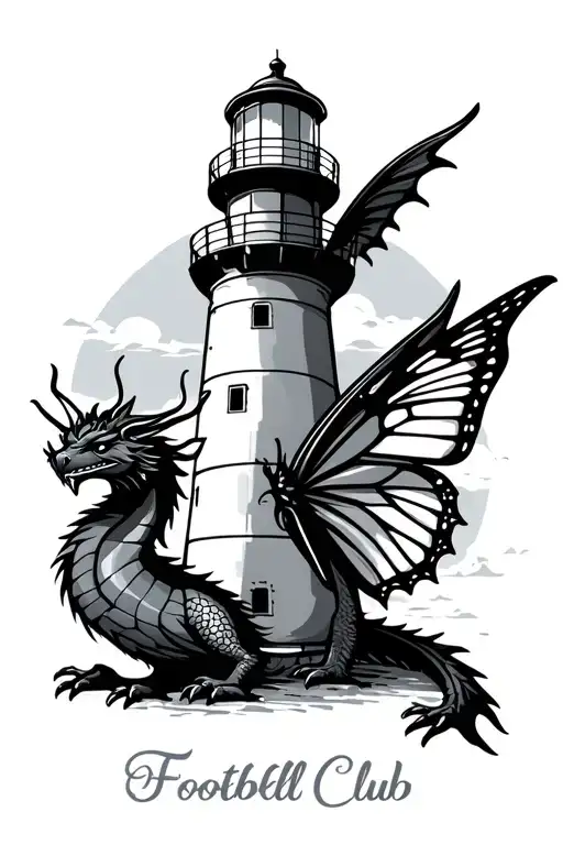 Lighthouse Butterfly Dragon Football Club Logo