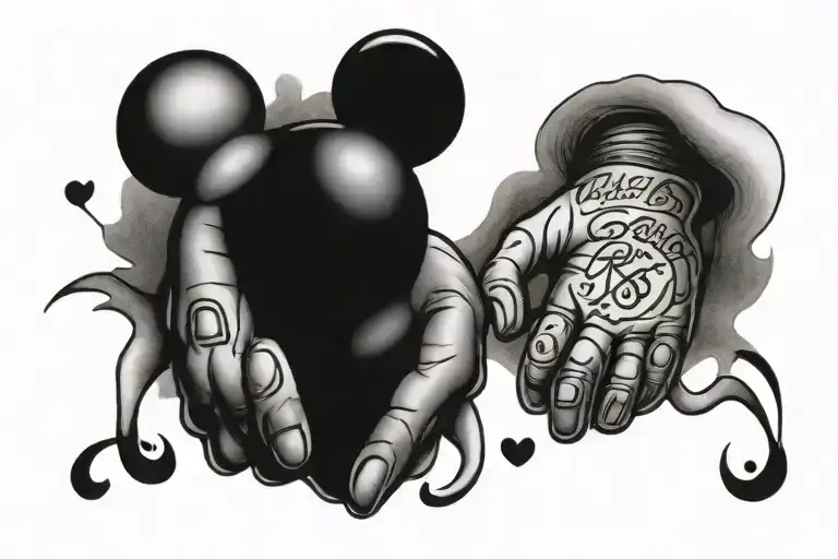 Mickey Mouse Hands With Heart Saying Auntie Little Man