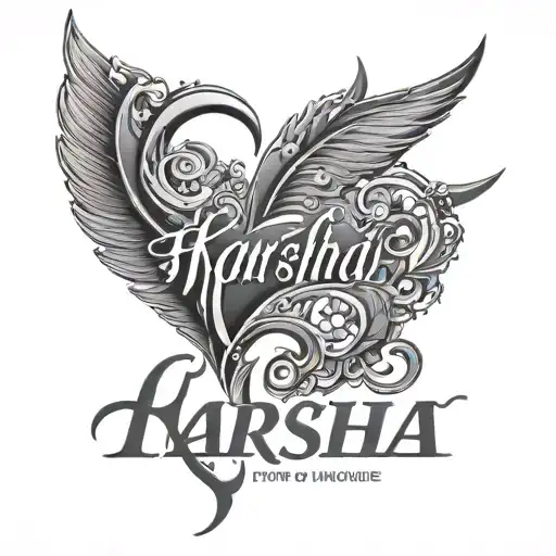 Name Tattoo Of Harsha With Love Very Simple And Elegant Only Name Is Enough But In Creative Way