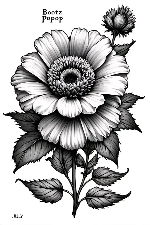 May Birth Flower That Says Bootz On The Stem And July Birth Flower That Says Poppop On The Stem