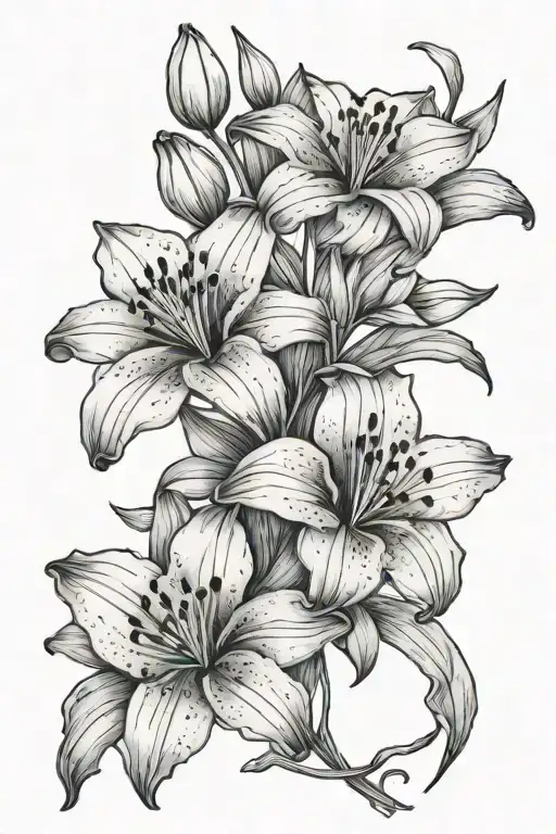 Lily And Poppy Bouquet Fine Line