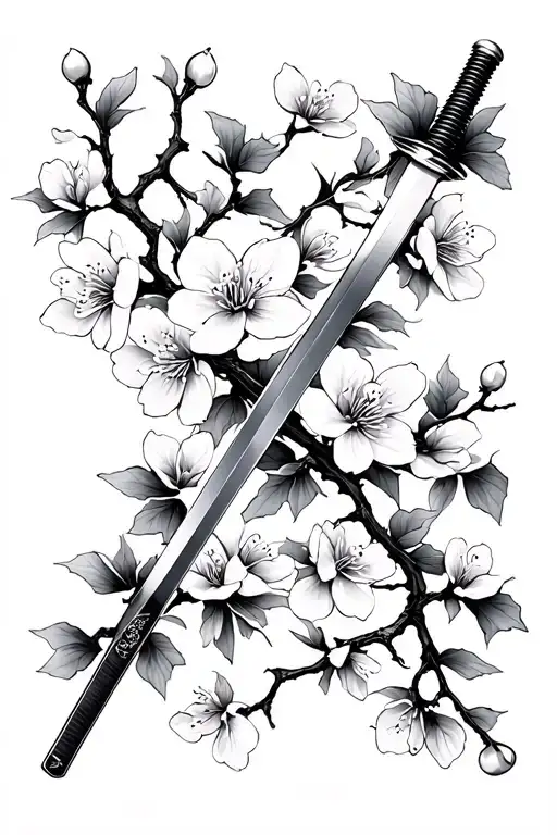 Katana Cherry Blossom Branches