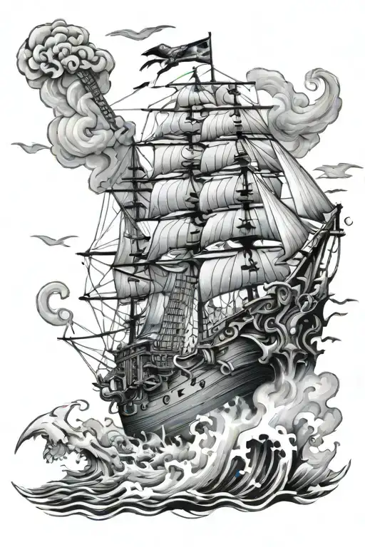 Poseidon Pirate Ship Sea Creatures