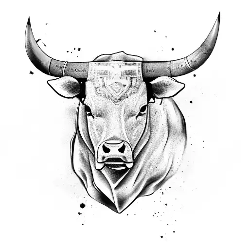 High Tech Head Of A Bull Image With Text Abstract Of The Name Ace