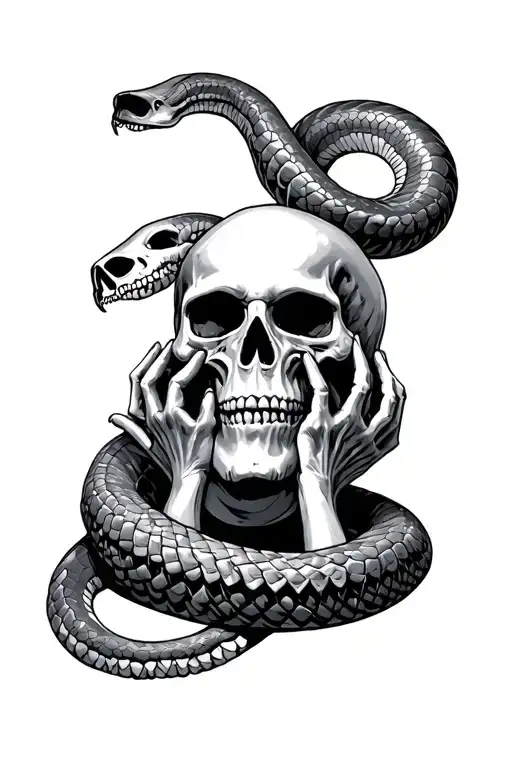 Skulls Serpant Hear No See No Speak No Evil