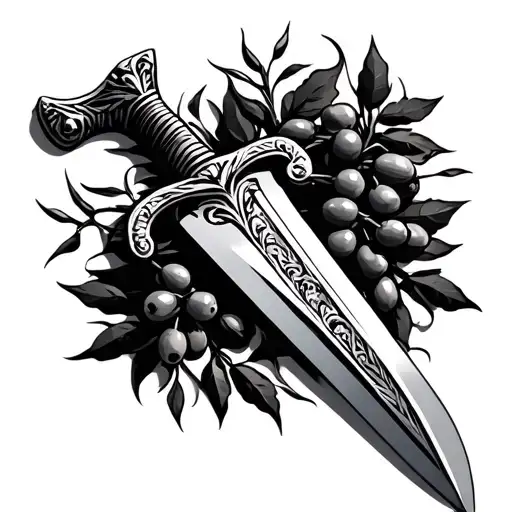 Roman Sword With Thorned Olive Branches