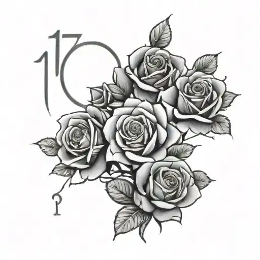 Roses With 1972 Roman Numerals