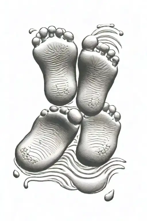 Three Baby Footprints