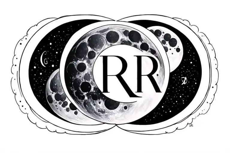 All The Moon Phases With The Initial G R M Inside