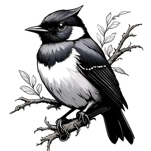 Indiginous Willy Wagtail Bird Intertwined