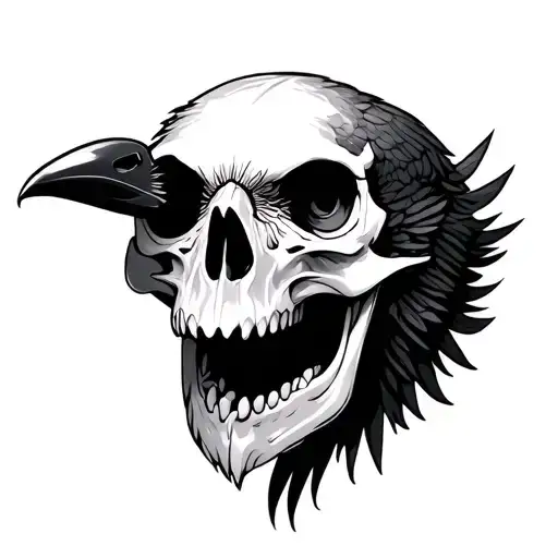 Raven Bird Skull
