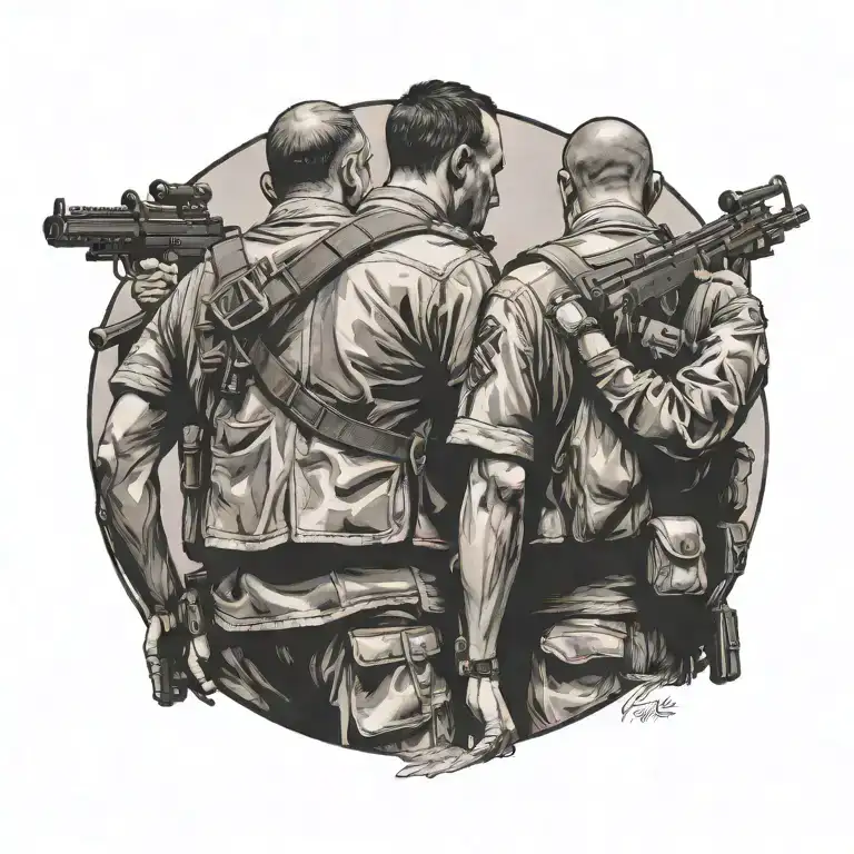 Jkm Between 2 Soldiers Seen From The Back
