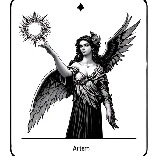 Artemis As The High Preistess Tarot Card