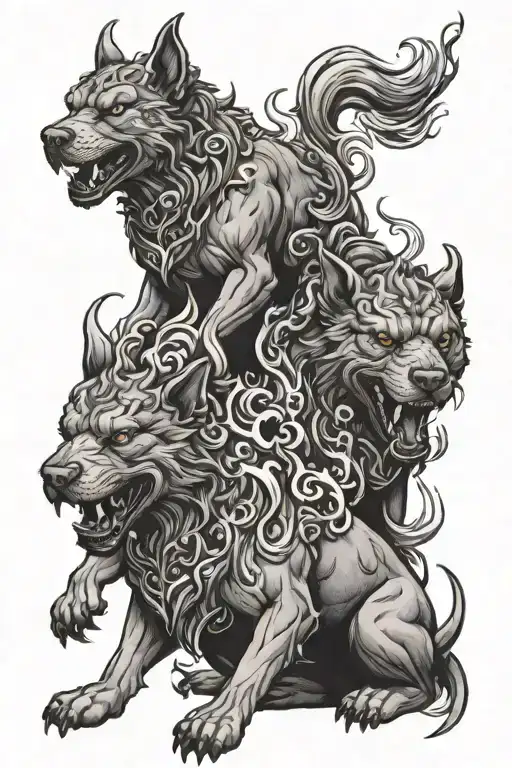 Cerberus With Fire