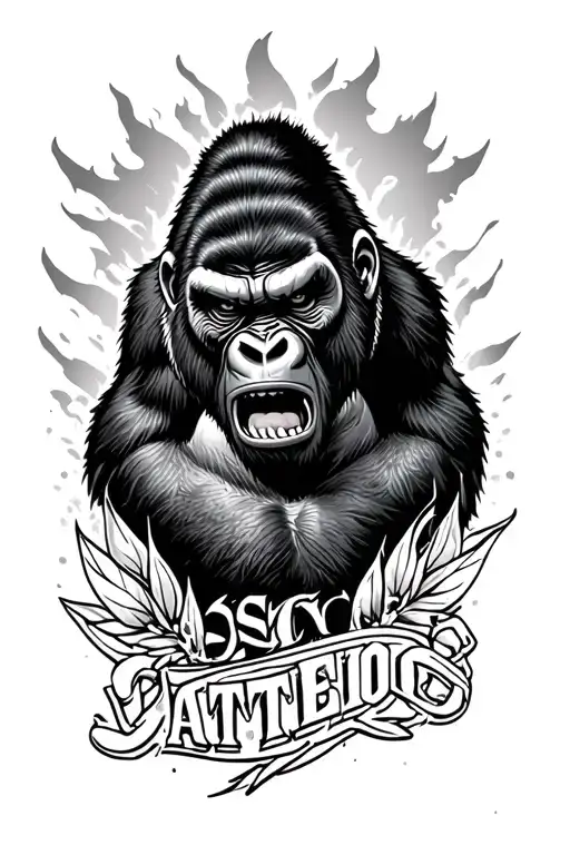 Neo Traditional Gorilla Angry