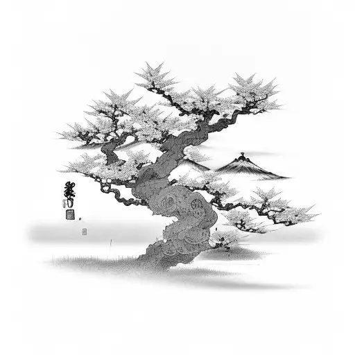 Samurai Under Japanese Cherry Tree