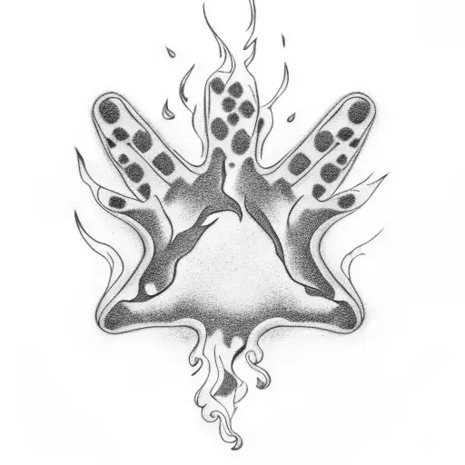 Dog Paw Star And Flame