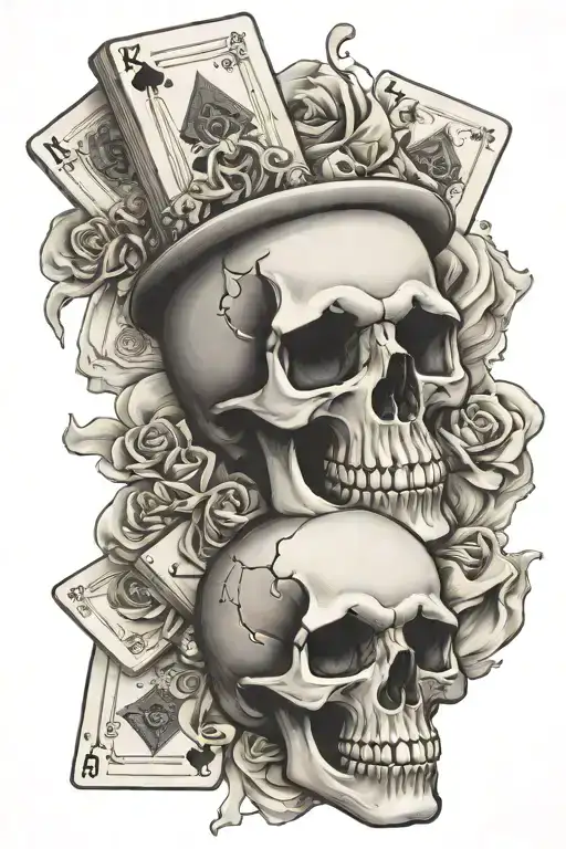 Skull Dice Cards Floating