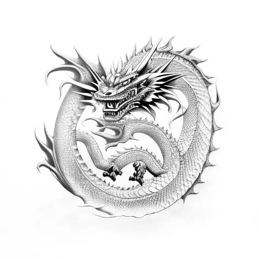 Realistic Japanese Dragon Sleeve