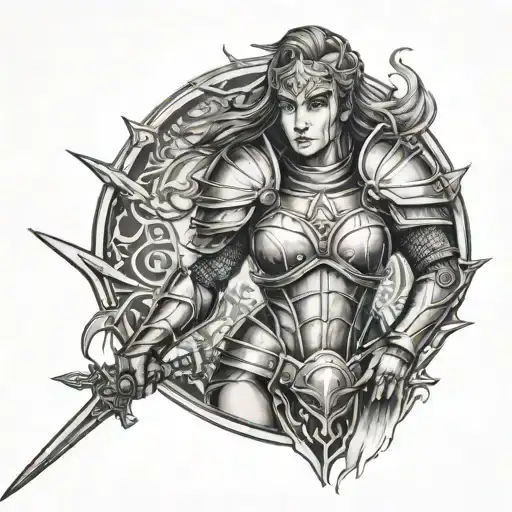 Female Warrior In Armor