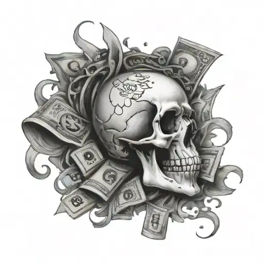Blood Money Words With Skull And Bloody Money But Put Words That Say Bloody Money