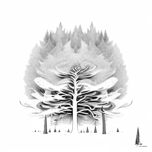 Evergreen Tree On Fire