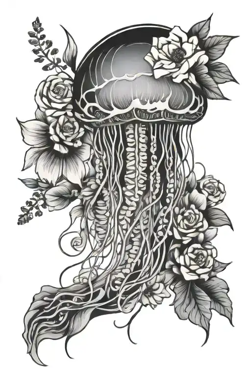 Floral Jellyfish Thigh