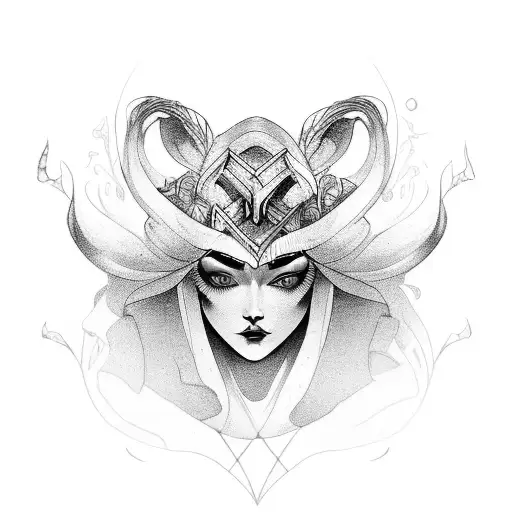 Norse Woman Flowers Mountains