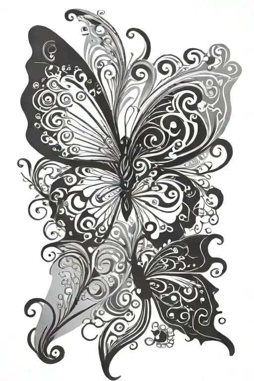 Abstract Butterfly And Swirls Forming