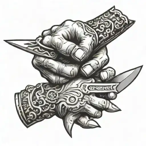 Hand With Dagger Stabbing Other Hand