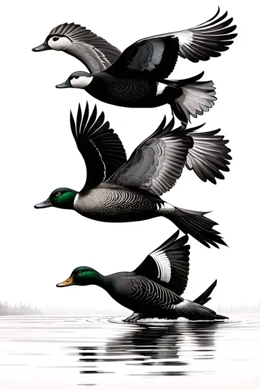 Hunting Ducks Flying