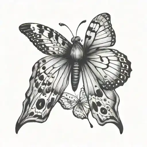 Broken Butterfly Wing And Moth