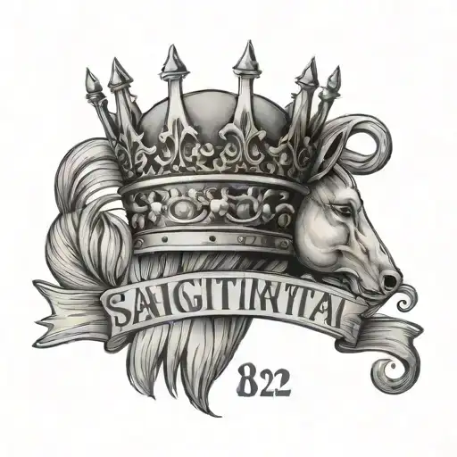 King Crown With Date 18 12 2021 And Sagittarius Symbol