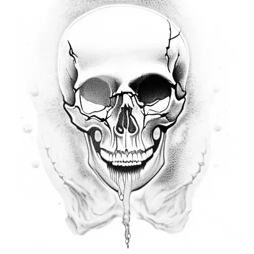 Skull With A Timer Melting Out Of Its Mouth