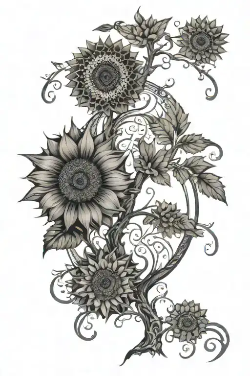 Tree Of Life Sunflower Fractal Interconnecting