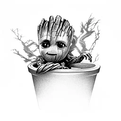 Baby Groot In A Pot