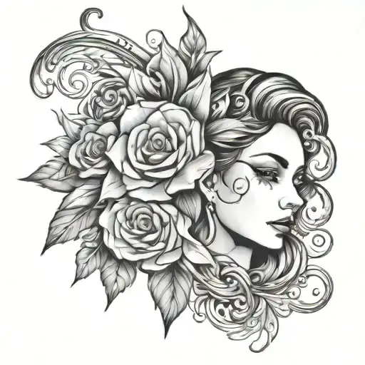 Female Wrap Around Tattoo Design