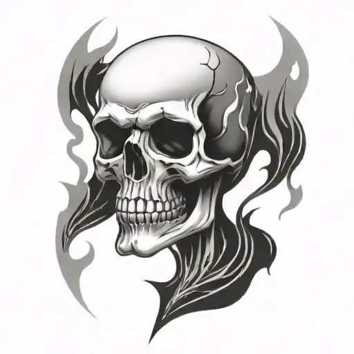 Skull And Flames All