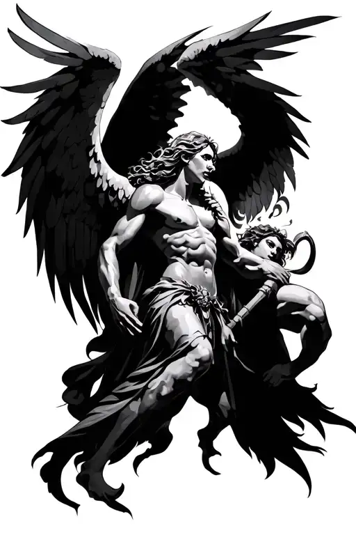 Angels Demons Battle Scroll