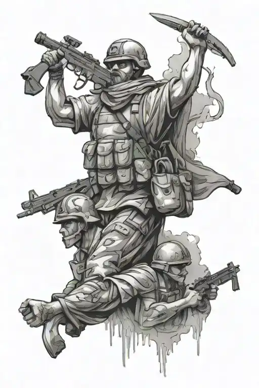 Military And God Holding