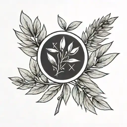 Roman Numeral With Olive Branch Wrapped Round