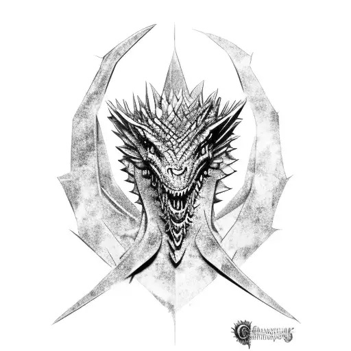 Game Of Thrones Dragon Face With Galaxy Elements